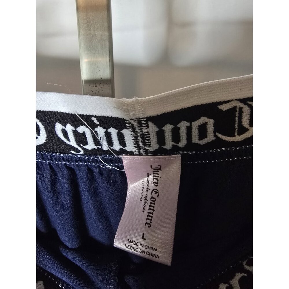 Juicy Couture Rhinestone Sleepwear/Loungewear 2 Pc Set Navy Blue Size LARGE - Picture 11 of 11